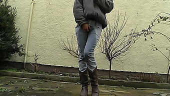 High-Definition Video Of A Woman With A Full Bladder Desperately Needing To Pee In Wet Jeans