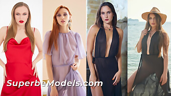 ¡mira A Cuatro Modelos Impresionantes Mostrando Sus Cuerpos Perfectos En Esta Compilación Erótica!