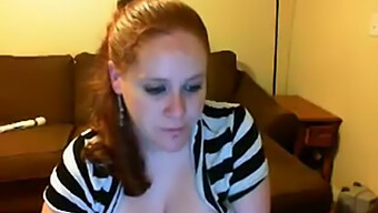 Chubby Redhead Indulging In Solo Play On Webcam