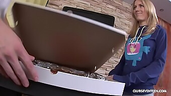 Teenage Pizza Delivery Girl Gives An Extra Special Blowjob