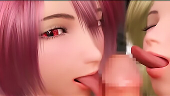 Erotic Animated Threesome Featuring A Japanese Babe In 3d