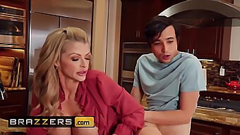 Joslyn James Indulges In A Steamy Kitchen Encounter With Her Son'S Friend