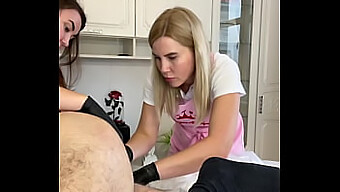 A College Girl Gets A Hot Cumshot During A Shaving Lesson