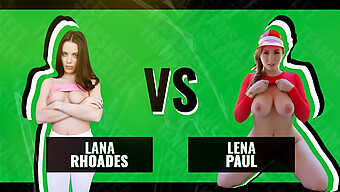 Competição De Boquete De Seios: Lana Rhoades Vs Lena Paul Em Estilo Cowgirl Amador