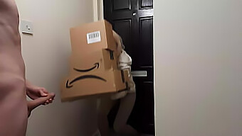 A Desperate Man Receives Assistance From An Amazon Delivery Person In Satisfying His Sexual Desires