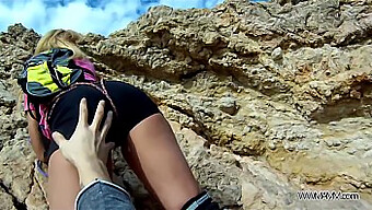 European Coed Gets Taught A Lesson By Her Climbing Instructor In Public