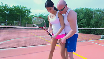 Young Tennis Coach Seduced And Fucked By Amateur Teen (18+), Captured In Brutal Close-Up